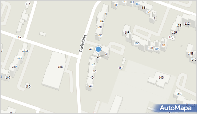 Sosnowiec, Gwiezdna, 4A, mapa Sosnowca