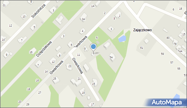 Szczęsne, Gwarkowa, 7, mapa Szczęsne