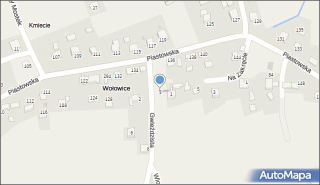 Wołowice, Gwieździsta, 3, mapa Wołowice