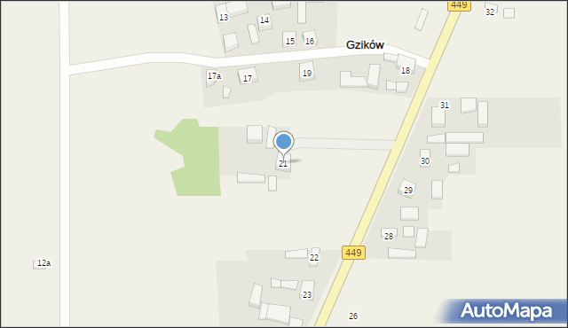 Gzików, Gzików, 21, mapa Gzików