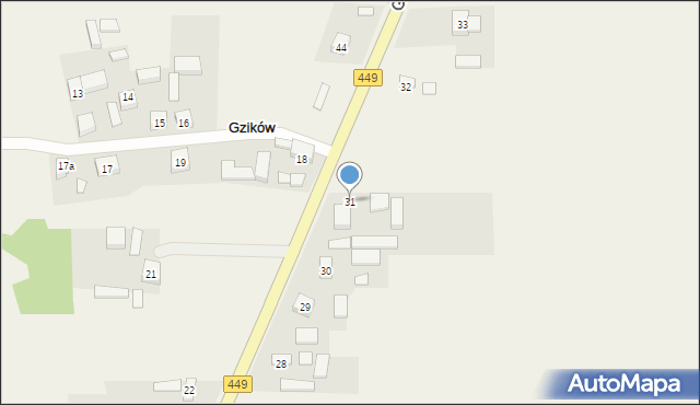 Gzików, Gzików, 31, mapa Gzików