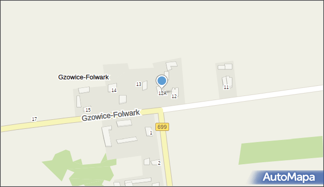 Gzowice-Folwark, Gzowice-Folwark, 12A, mapa Gzowice-Folwark