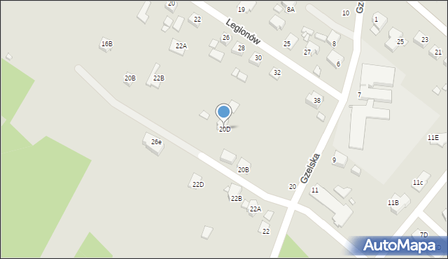 Rybnik, Gzelska, 20D, mapa Rybnika