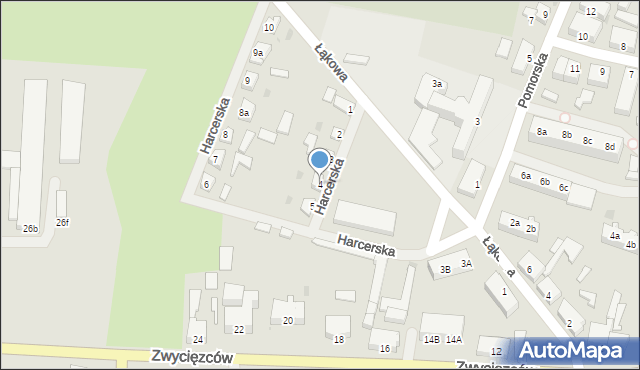 Barwice, Harcerska, 4, mapa Barwice