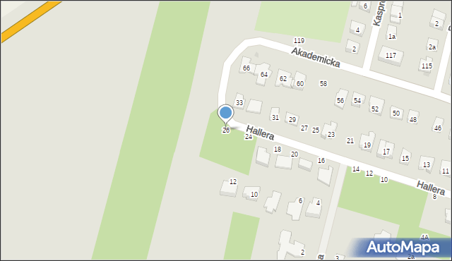 Biała Podlaska, Hallera Józefa, gen., 26, mapa Białej Podlaskiej