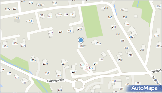 Bielsko-Biała, Hałcnowska, 143b, mapa Bielsko-Białej