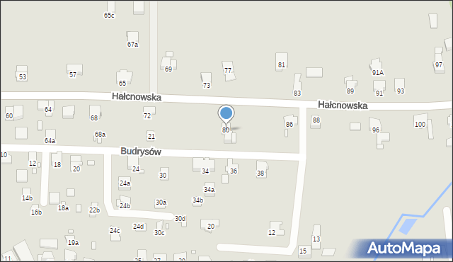 Bielsko-Biała, Hałcnowska, 80, mapa Bielsko-Białej