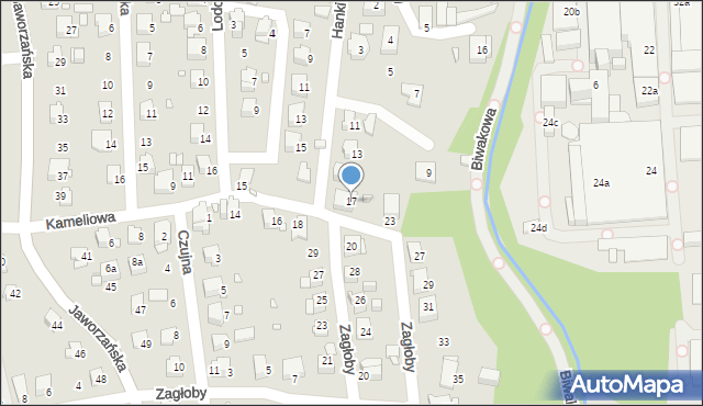 Bielsko-Biała, Hanki, 17, mapa Bielsko-Białej