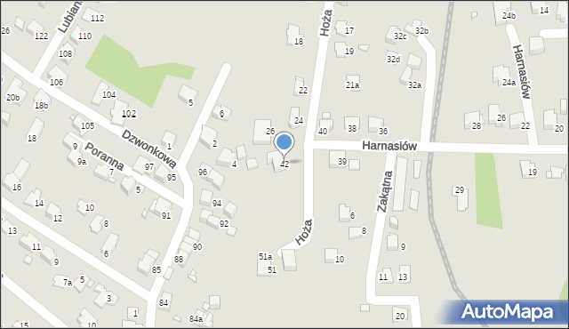 Bielsko-Biała, Harnasiów, 42, mapa Bielsko-Białej