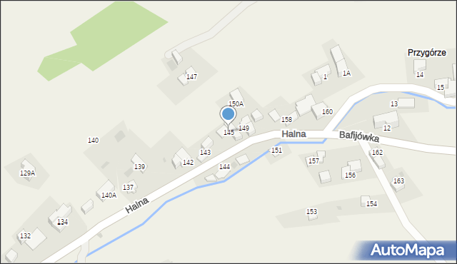 Brzegi, Halna, 145, mapa Brzegi