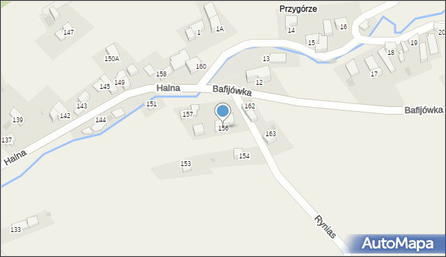 Brzegi, Halna, 156, mapa Brzegi