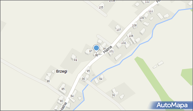 Brzegi, Halna, 96, mapa Brzegi