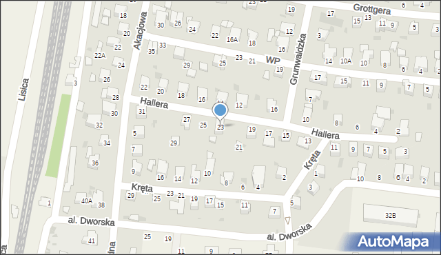 Brzeszcze, Hallera Józefa, gen., 23, mapa Brzeszcze