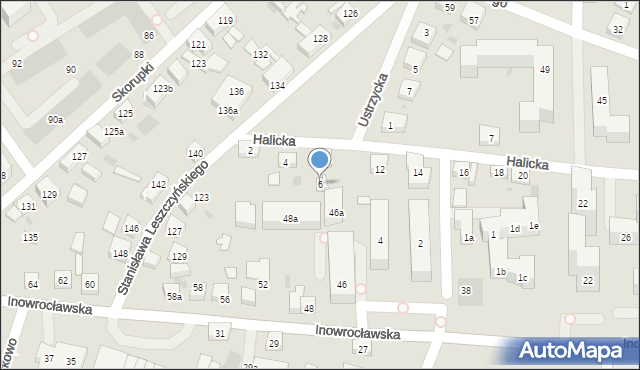 Bydgoszcz, Halicka, 6, mapa Bydgoszczy