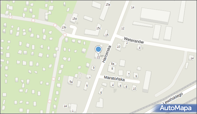 Bydgoszcz, Harcerska, 11, mapa Bydgoszczy