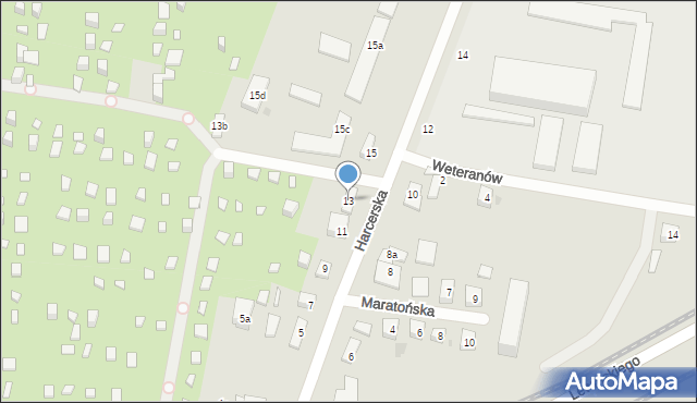 Bydgoszcz, Harcerska, 13, mapa Bydgoszczy