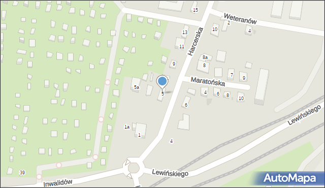 Bydgoszcz, Harcerska, 5, mapa Bydgoszczy