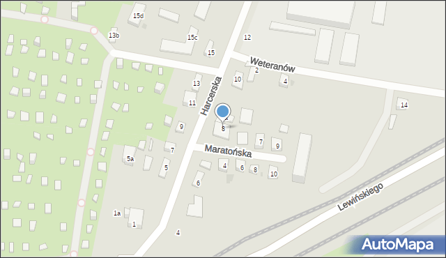 Bydgoszcz, Harcerska, 8, mapa Bydgoszczy