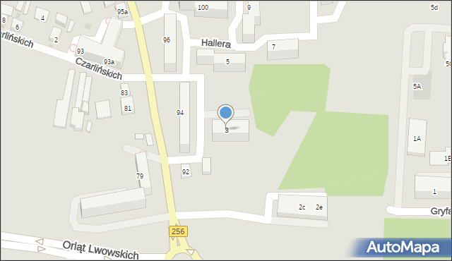 Bydgoszcz, Hallera Józefa, gen., 3, mapa Bydgoszczy