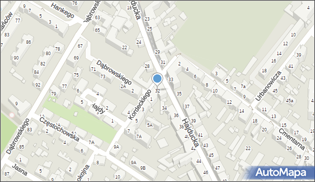 Chorzów, Hajducka, 32, mapa Chorzów