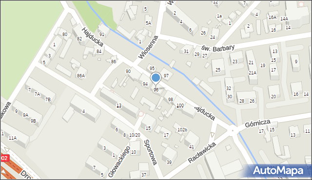 Chorzów, Hajducka, 96, mapa Chorzów