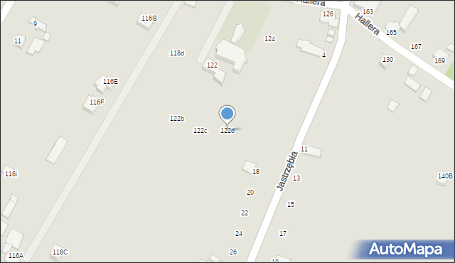 Cieszyn, Hallera Józefa, gen., 122d, mapa Cieszyna