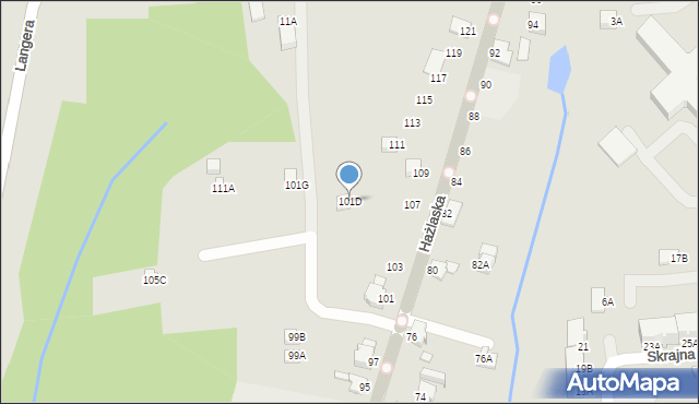 Cieszyn, Hażlaska, 101D, mapa Cieszyna