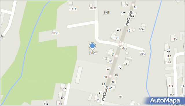 Cieszyn, Hażlaska, 99A, mapa Cieszyna