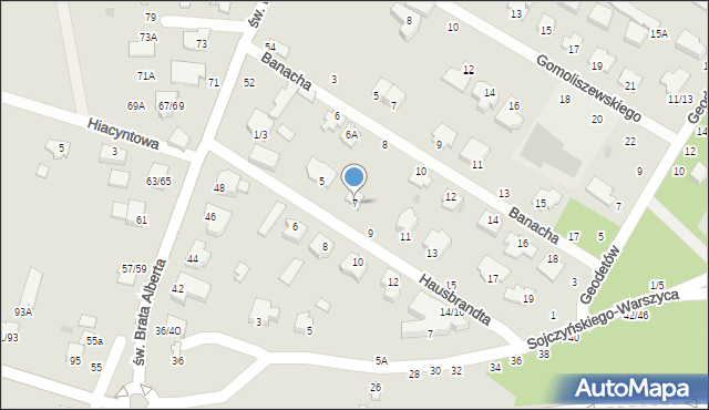 Częstochowa, Hausbrandta Stefana, prof., 7, mapa Częstochowy