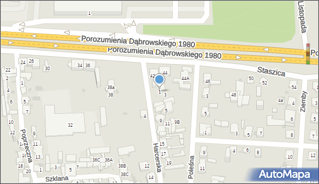 Dąbrowa Górnicza, Harcerska, 1, mapa Dąbrowa Górnicza