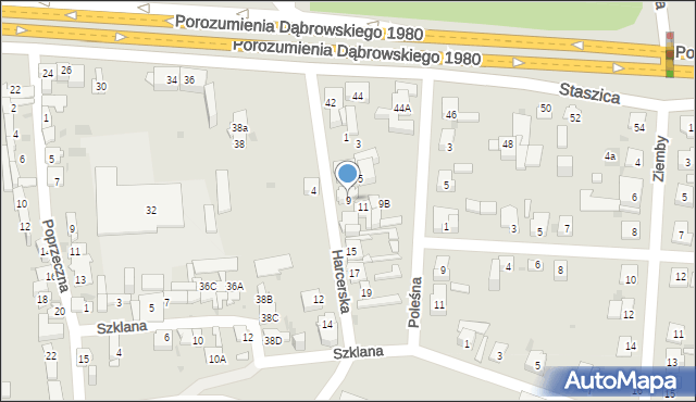 Dąbrowa Górnicza, Harcerska, 9, mapa Dąbrowa Górnicza