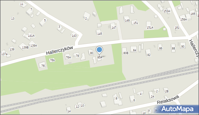 Dąbrowa Górnicza, Hallerczyków, 80A, mapa Dąbrowa Górnicza