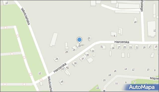 Dębno, Harcerska, 22, mapa Dębno