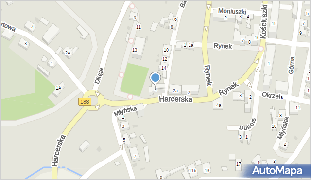 Debrzno, Harcerska, 4, mapa Debrzno