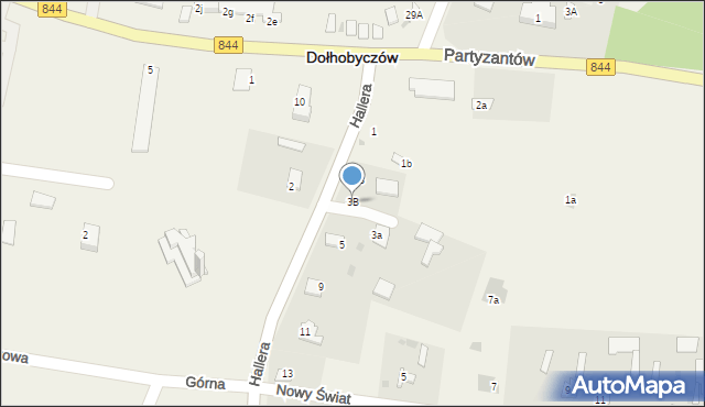 Dołhobyczów, Hallera Józefa, gen., 3B, mapa Dołhobyczów