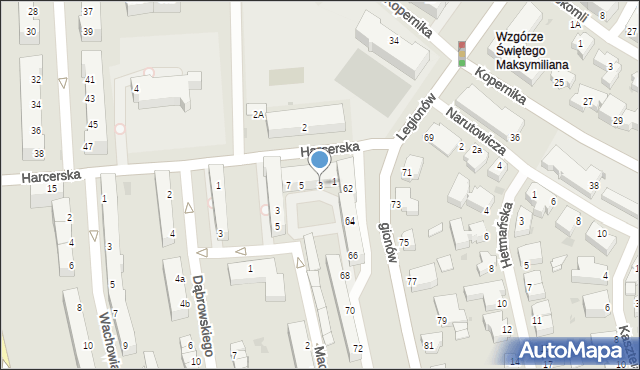 Gdynia, Harcerska, 3, mapa Gdyni