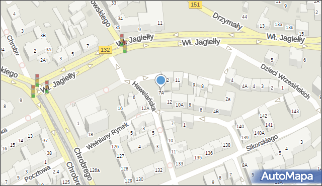 Gorzów Wielkopolski, Hawelańska, 7A, mapa Gorzów Wielkopolski