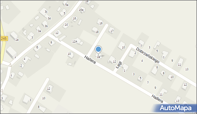 Gruczno, Hallera Józefa, gen., 1a, mapa Gruczno