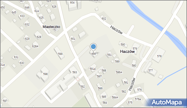 Haczów, Haczów, 600, mapa Haczów