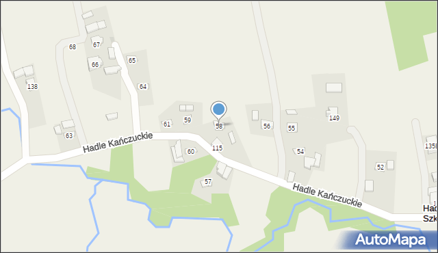 Hadle Kańczuckie, Hadle Kańczuckie, 58, mapa Hadle Kańczuckie