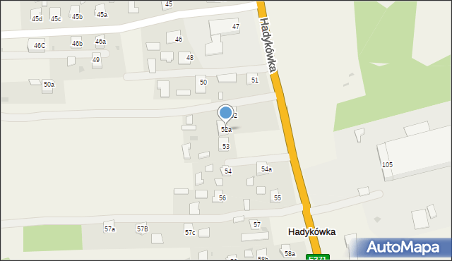 Hadykówka, Hadykówka, 52a, mapa Hadykówka