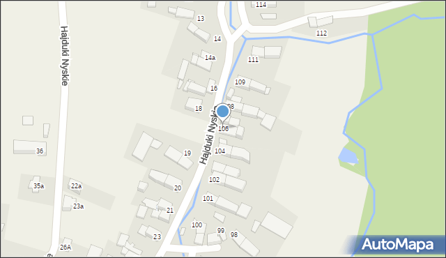 Hajduki Nyskie, Hajduki Nyskie, 106, mapa Hajduki Nyskie