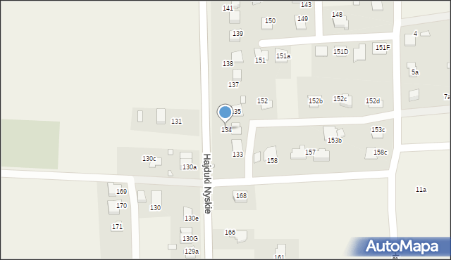 Hajduki Nyskie, Hajduki Nyskie, 134, mapa Hajduki Nyskie