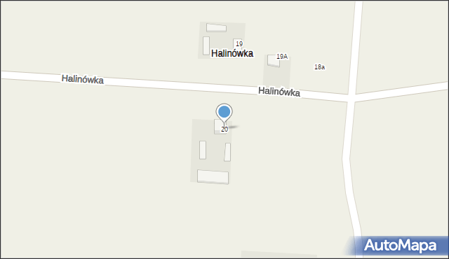 Halinówka, Halinówka, 20, mapa Halinówka