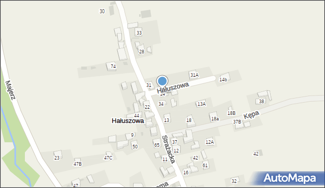 Hałuszowa, Hałuszowa, 14, mapa Hałuszowa