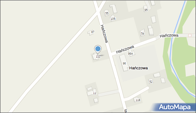 Hańczowa, Hańczowa, 112, mapa Hańczowa