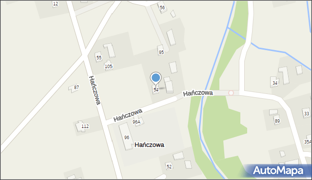 Hańczowa, Hańczowa, 54, mapa Hańczowa