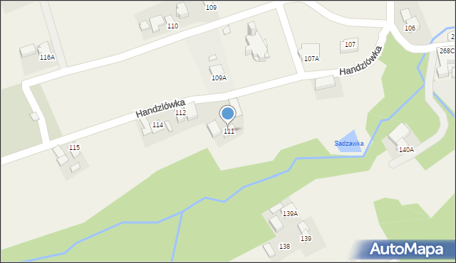 Handzlówka, Handzlówka, 111, mapa Handzlówka