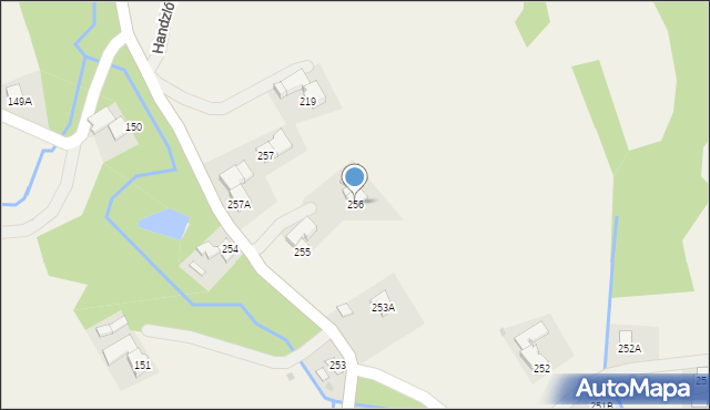 Handzlówka, Handzlówka, 256, mapa Handzlówka