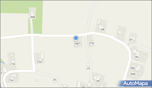 Handzlówka, Handzlówka, 278, mapa Handzlówka